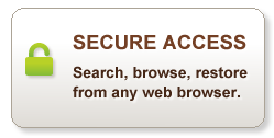 Secure Access-Search, browse, restore, from any web browser.